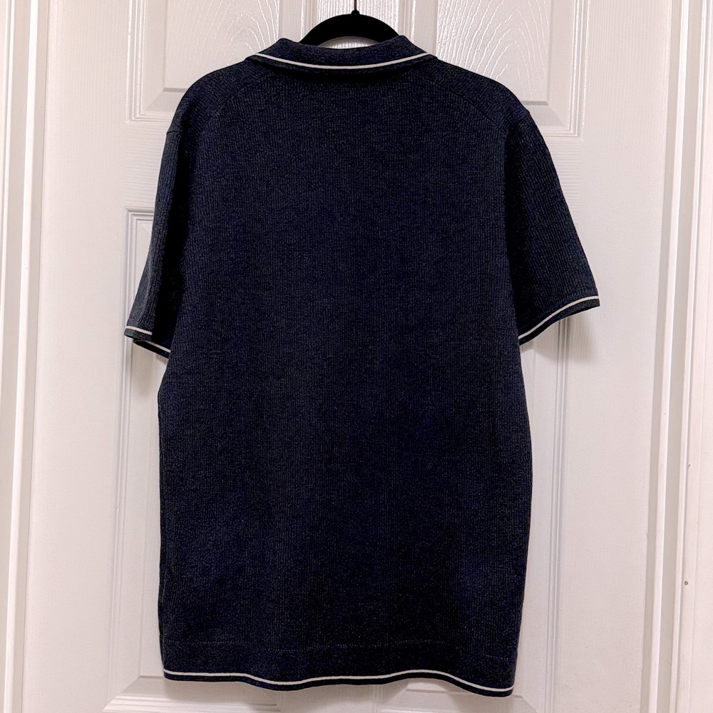 NWT Marine Layer Liam Sweater Polo in Dark Indigo - Picture 10 of 11